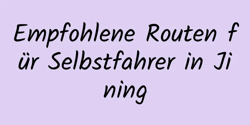 Empfohlene Routen für Selbstfahrer in Jining