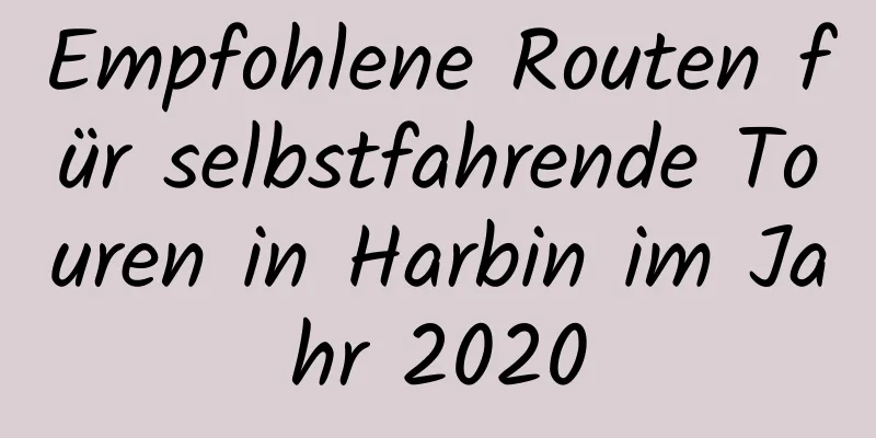 Empfohlene Routen für selbstfahrende Touren in Harbin im Jahr 2020