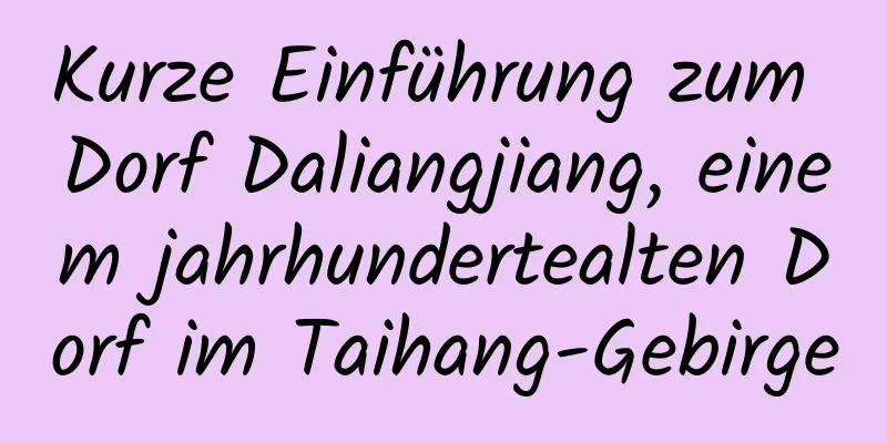 Kurze Einführung zum Dorf Daliangjiang, einem jahrhundertealten Dorf im Taihang-Gebirge