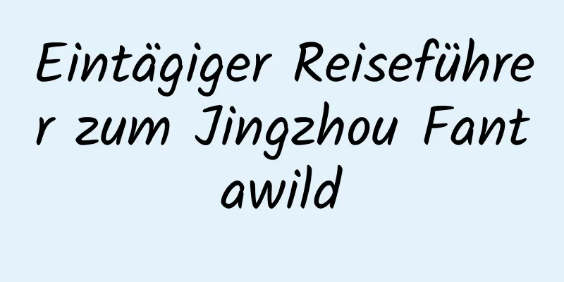 Eintägiger Reiseführer zum Jingzhou Fantawild