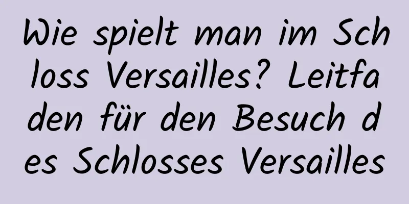 Wie spielt man im Schloss Versailles? Leitfaden für den Besuch des Schlosses Versailles