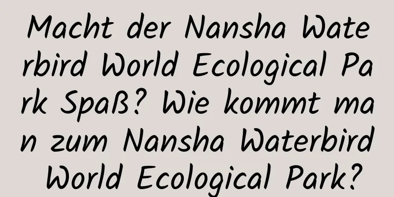 Macht der Nansha Waterbird World Ecological Park Spaß? Wie kommt man zum Nansha Waterbird World Ecological Park?