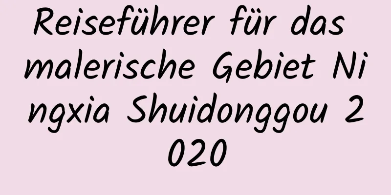 Reiseführer für das malerische Gebiet Ningxia Shuidonggou 2020