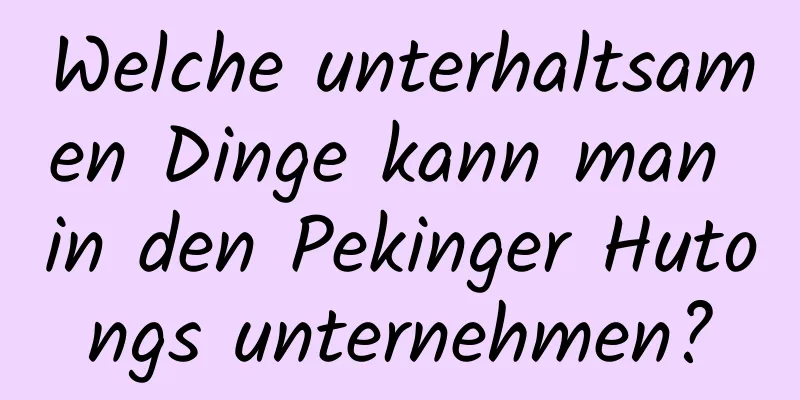 Welche unterhaltsamen Dinge kann man in den Pekinger Hutongs unternehmen?