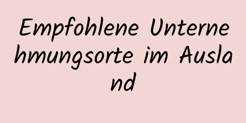 Empfohlene Unternehmungsorte im Ausland