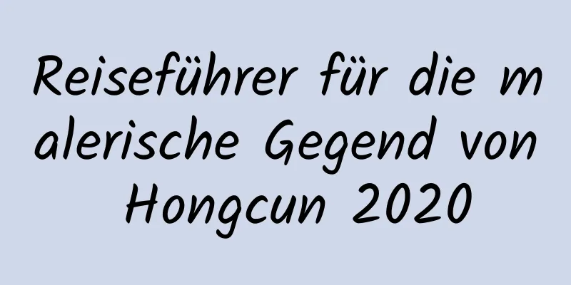 Reiseführer für die malerische Gegend von Hongcun 2020