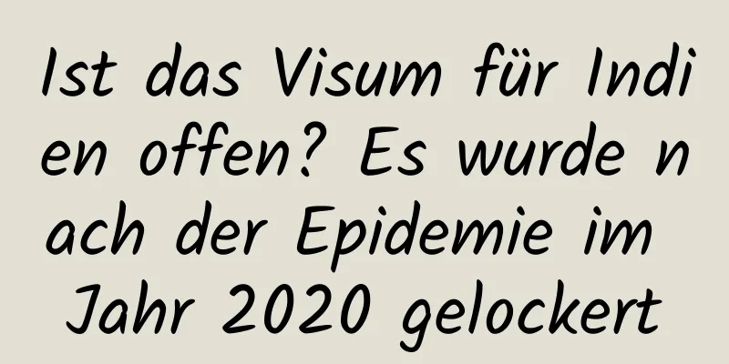 Ist das Visum für Indien offen? Es wurde nach der Epidemie im Jahr 2020 gelockert