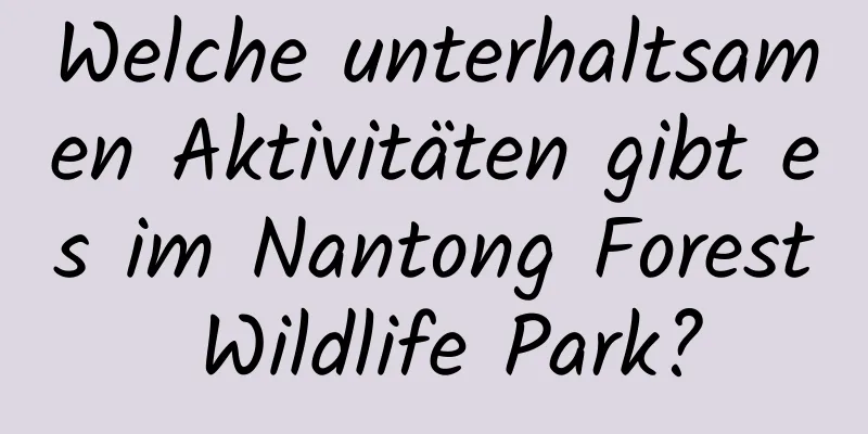 Welche unterhaltsamen Aktivitäten gibt es im Nantong Forest Wildlife Park?