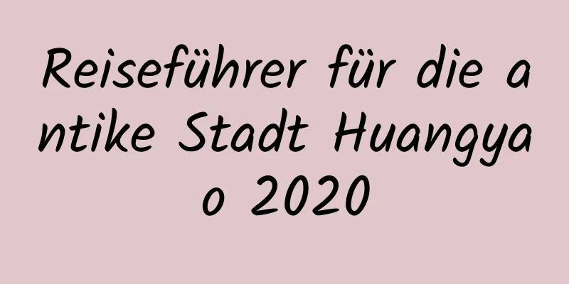 Reiseführer für die antike Stadt Huangyao 2020