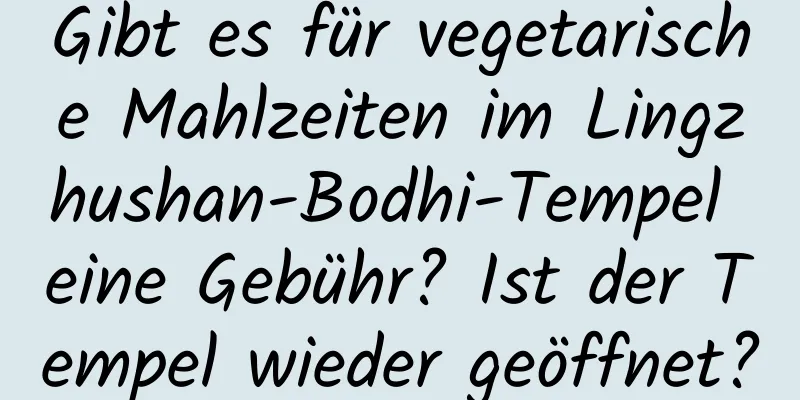 Gibt es für vegetarische Mahlzeiten im Lingzhushan-Bodhi-Tempel eine Gebühr? Ist der Tempel wieder geöffnet?