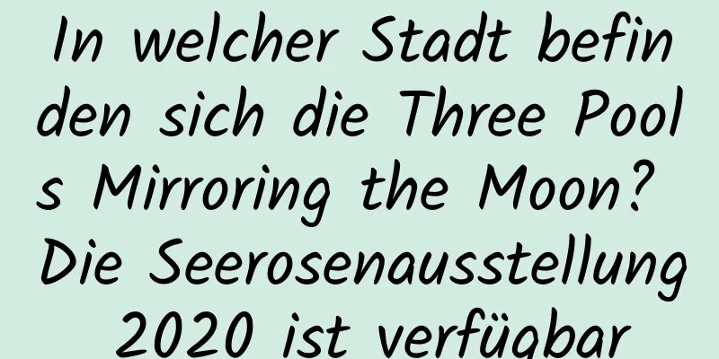 In welcher Stadt befinden sich die Three Pools Mirroring the Moon? Die Seerosenausstellung 2020 ist verfügbar