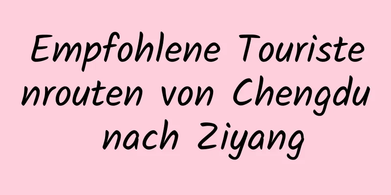 Empfohlene Touristenrouten von Chengdu nach Ziyang