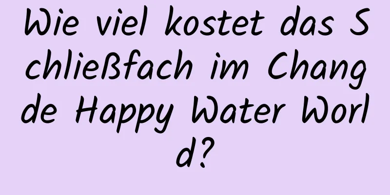 Wie viel kostet das Schließfach im Changde Happy Water World?