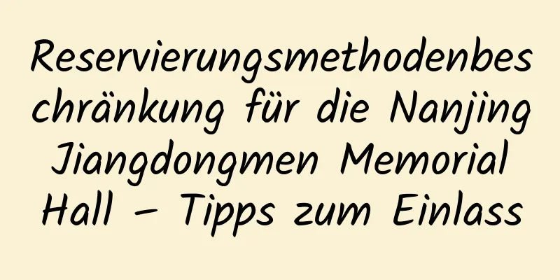 Reservierungsmethodenbeschränkung für die Nanjing Jiangdongmen Memorial Hall – Tipps zum Einlass