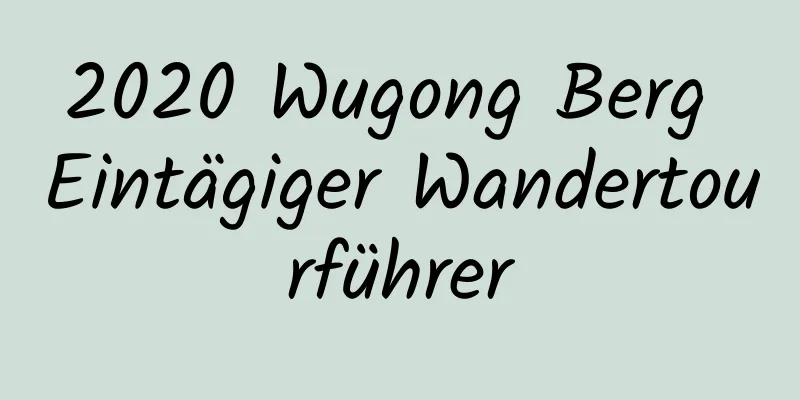 2020 Wugong Berg Eintägiger Wandertourführer