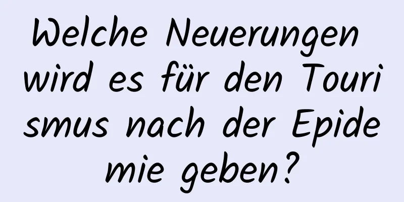 Welche Neuerungen wird es für den Tourismus nach der Epidemie geben?