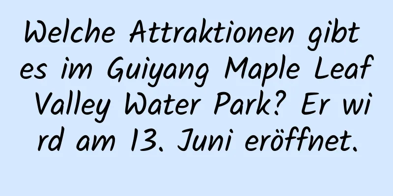 Welche Attraktionen gibt es im Guiyang Maple Leaf Valley Water Park? Er wird am 13. Juni eröffnet.