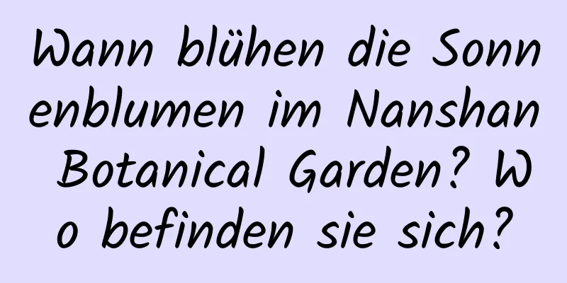 Wann blühen die Sonnenblumen im Nanshan Botanical Garden? Wo befinden sie sich?