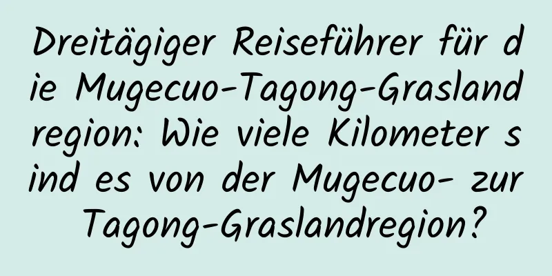 Dreitägiger Reiseführer für die Mugecuo-Tagong-Graslandregion: Wie viele Kilometer sind es von der Mugecuo- zur Tagong-Graslandregion?