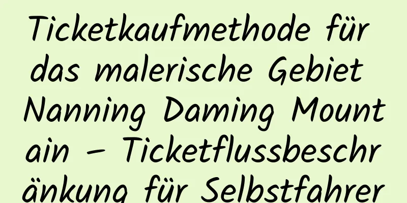 Ticketkaufmethode für das malerische Gebiet Nanning Daming Mountain – Ticketflussbeschränkung für Selbstfahrer