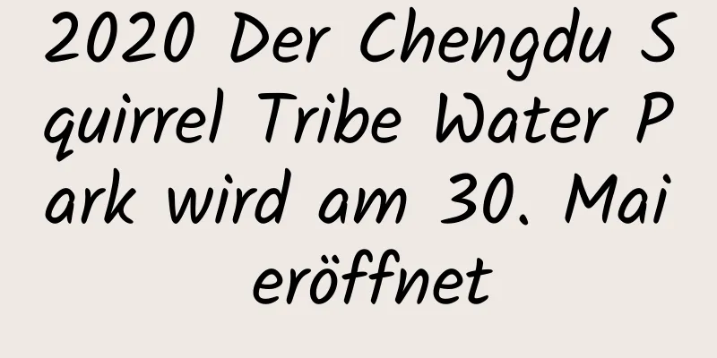 2020 Der Chengdu Squirrel Tribe Water Park wird am 30. Mai eröffnet