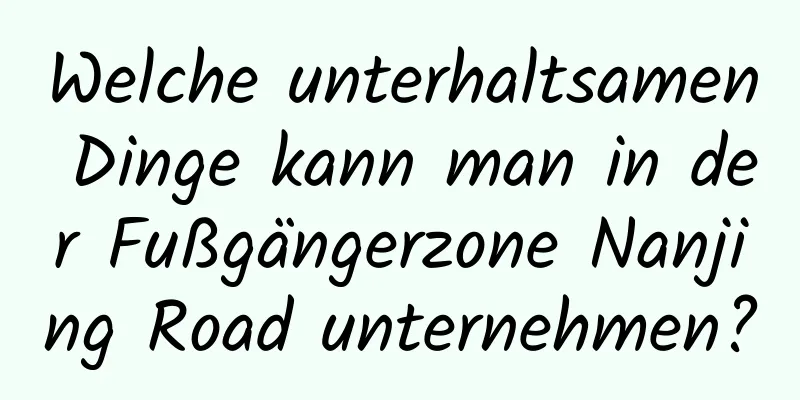 Welche unterhaltsamen Dinge kann man in der Fußgängerzone Nanjing Road unternehmen?