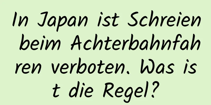 In Japan ist Schreien beim Achterbahnfahren verboten. Was ist die Regel?