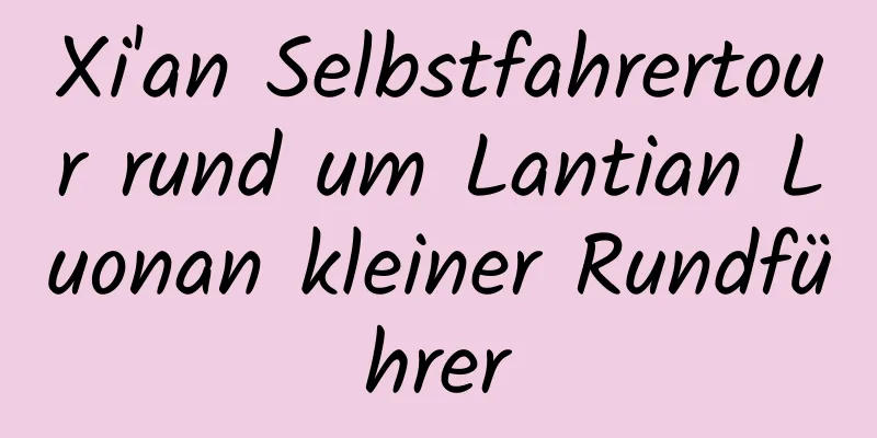 Xi'an Selbstfahrertour rund um Lantian Luonan kleiner Rundführer