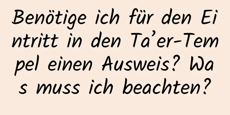 Benötige ich für den Eintritt in den Ta’er-Tempel einen Ausweis? Was muss ich beachten?