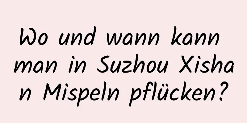 Wo und wann kann man in Suzhou Xishan Mispeln pflücken?