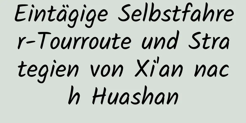 Eintägige Selbstfahrer-Tourroute und Strategien von Xi'an nach Huashan