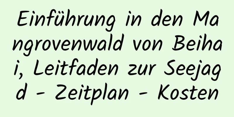 Einführung in den Mangrovenwald von Beihai, Leitfaden zur Seejagd - Zeitplan - Kosten