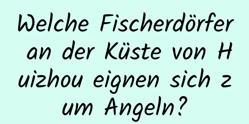 Welche Fischerdörfer an der Küste von Huizhou eignen sich zum Angeln?