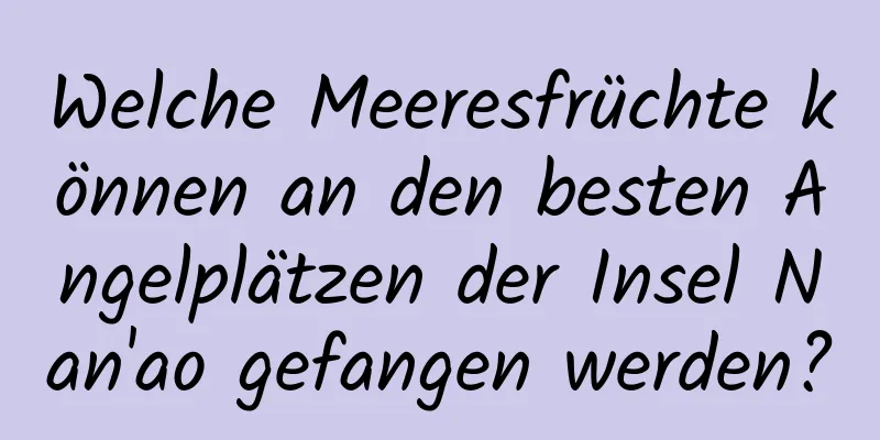 Welche Meeresfrüchte können an den besten Angelplätzen der Insel Nan'ao gefangen werden?