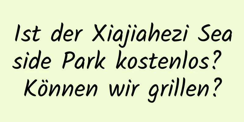 Ist der Xiajiahezi Seaside Park kostenlos? Können wir grillen?