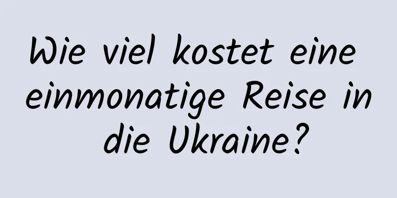 Wie viel kostet eine einmonatige Reise in die Ukraine?