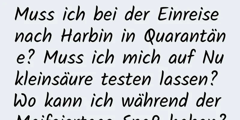 Muss ich bei der Einreise nach Harbin in Quarantäne? Muss ich mich auf Nukleinsäure testen lassen? Wo kann ich während der Maifeiertage Spaß haben?