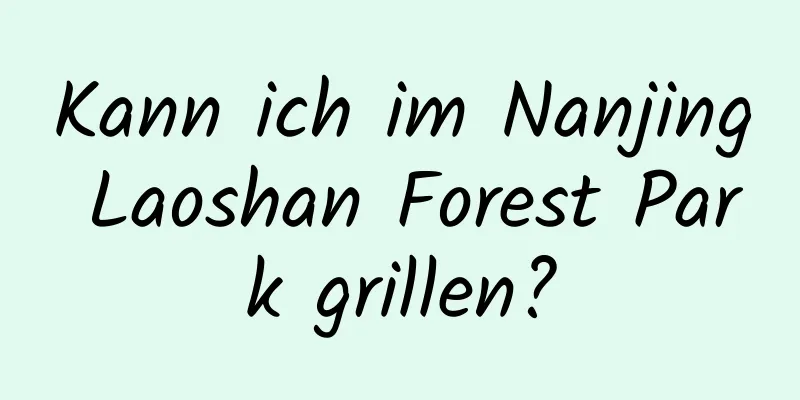 Kann ich im Nanjing Laoshan Forest Park grillen?