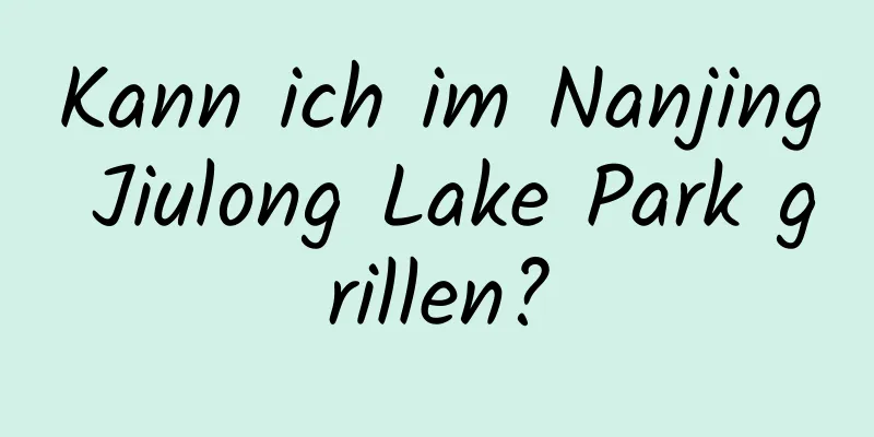 Kann ich im Nanjing Jiulong Lake Park grillen?