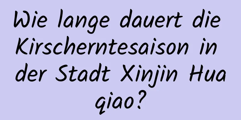 Wie lange dauert die Kirscherntesaison in der Stadt Xinjin Huaqiao?