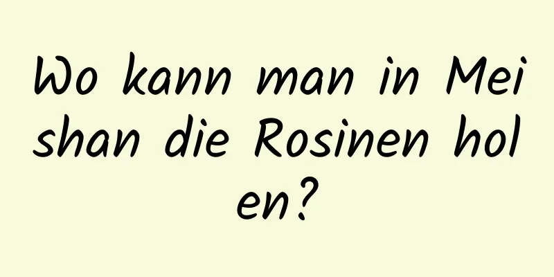 Wo kann man in Meishan die Rosinen holen?