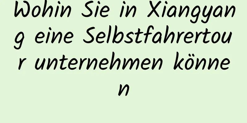 Wohin Sie in Xiangyang eine Selbstfahrertour unternehmen können