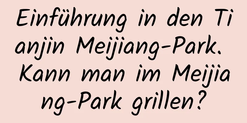 Einführung in den Tianjin Meijiang-Park. Kann man im Meijiang-Park grillen?