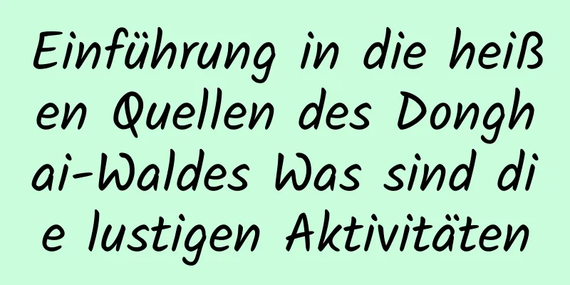 Einführung in die heißen Quellen des Donghai-Waldes Was sind die lustigen Aktivitäten