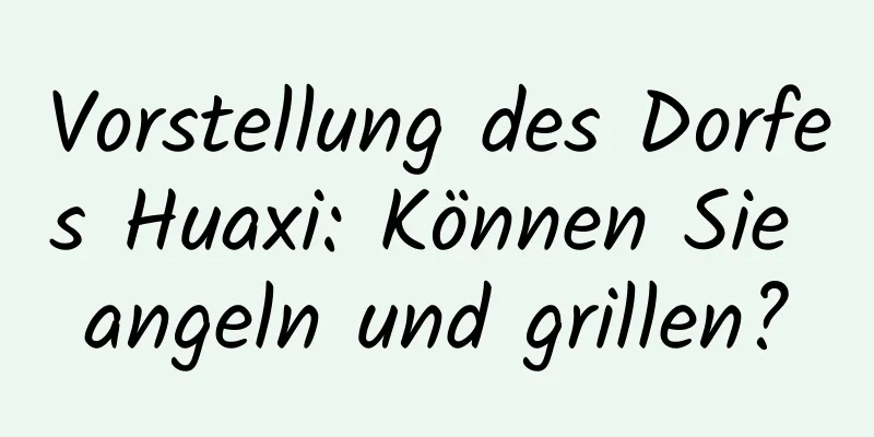 Vorstellung des Dorfes Huaxi: Können Sie angeln und grillen?