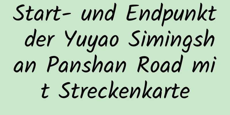 Start- und Endpunkt der Yuyao Simingshan Panshan Road mit Streckenkarte