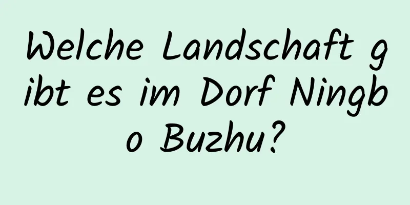 Welche Landschaft gibt es im Dorf Ningbo Buzhu?