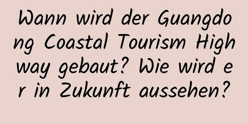 Wann wird der Guangdong Coastal Tourism Highway gebaut? Wie wird er in Zukunft aussehen?