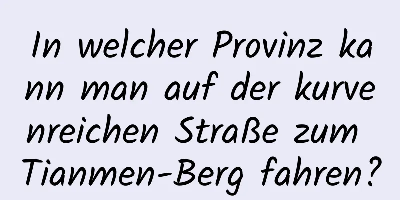 In welcher Provinz kann man auf der kurvenreichen Straße zum Tianmen-Berg fahren?