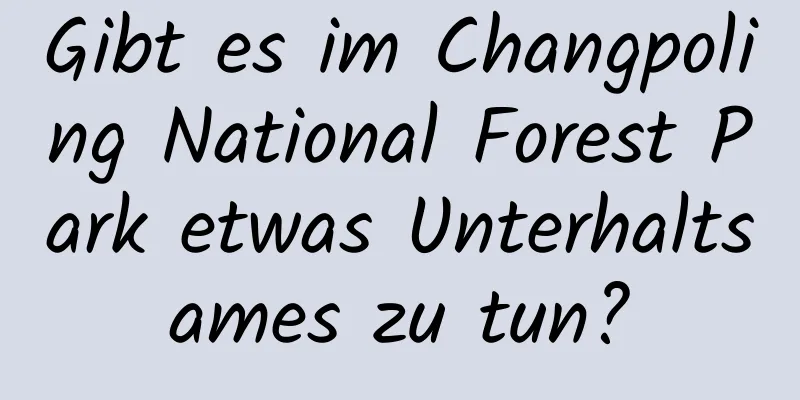 Gibt es im Changpoling National Forest Park etwas Unterhaltsames zu tun?